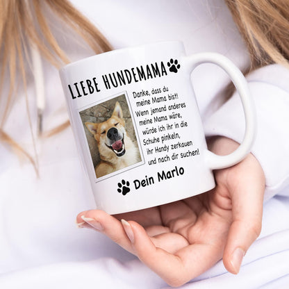 Hundemama Tasse Hund personalisiert mit Foto Hundebesitzerin Geschenk Hundeliebhaberin Hundetasse lustig