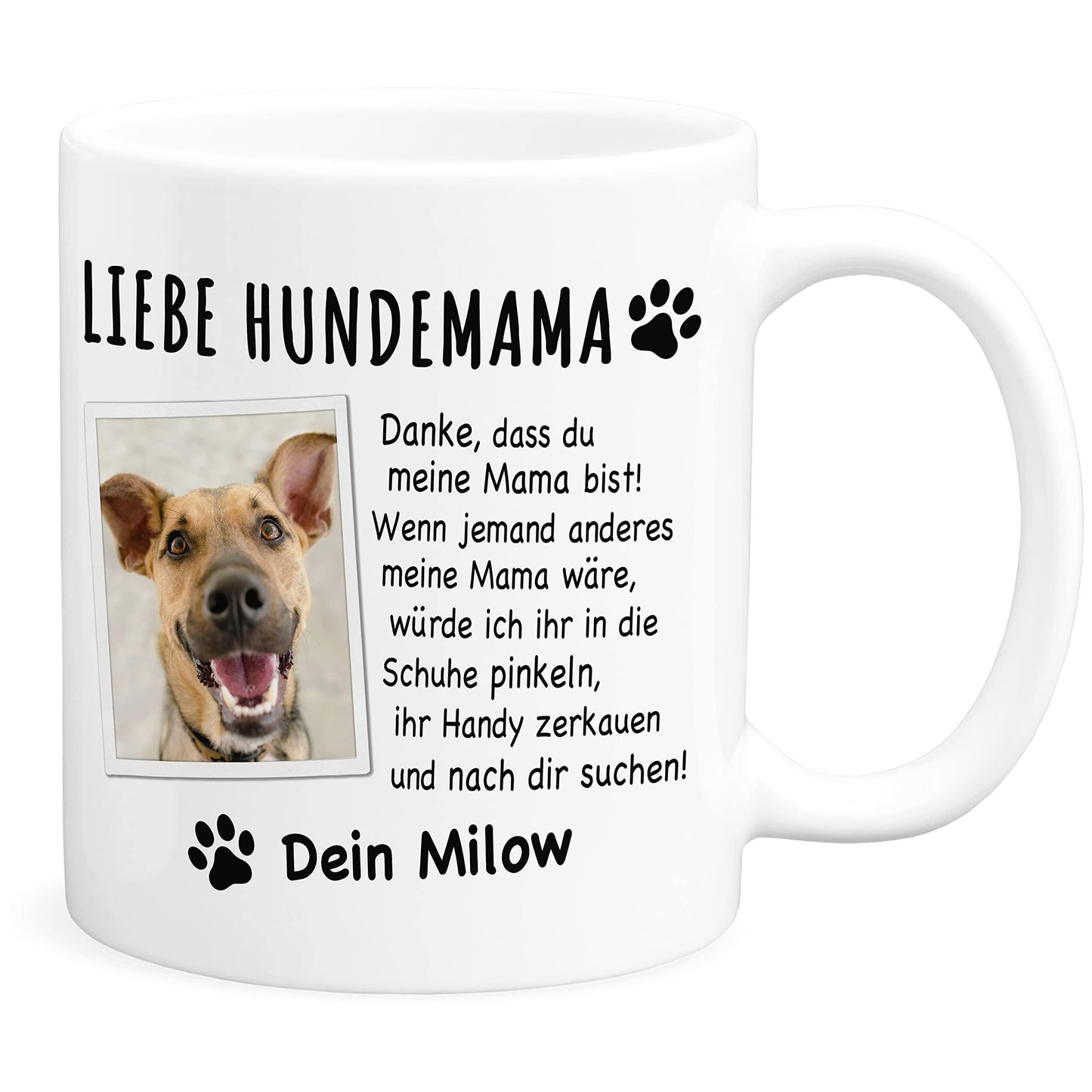 Hundemama Tasse Hund personalisiert mit Foto Hundebesitzerin Geschenk Hundeliebhaberin Hundetasse lustig