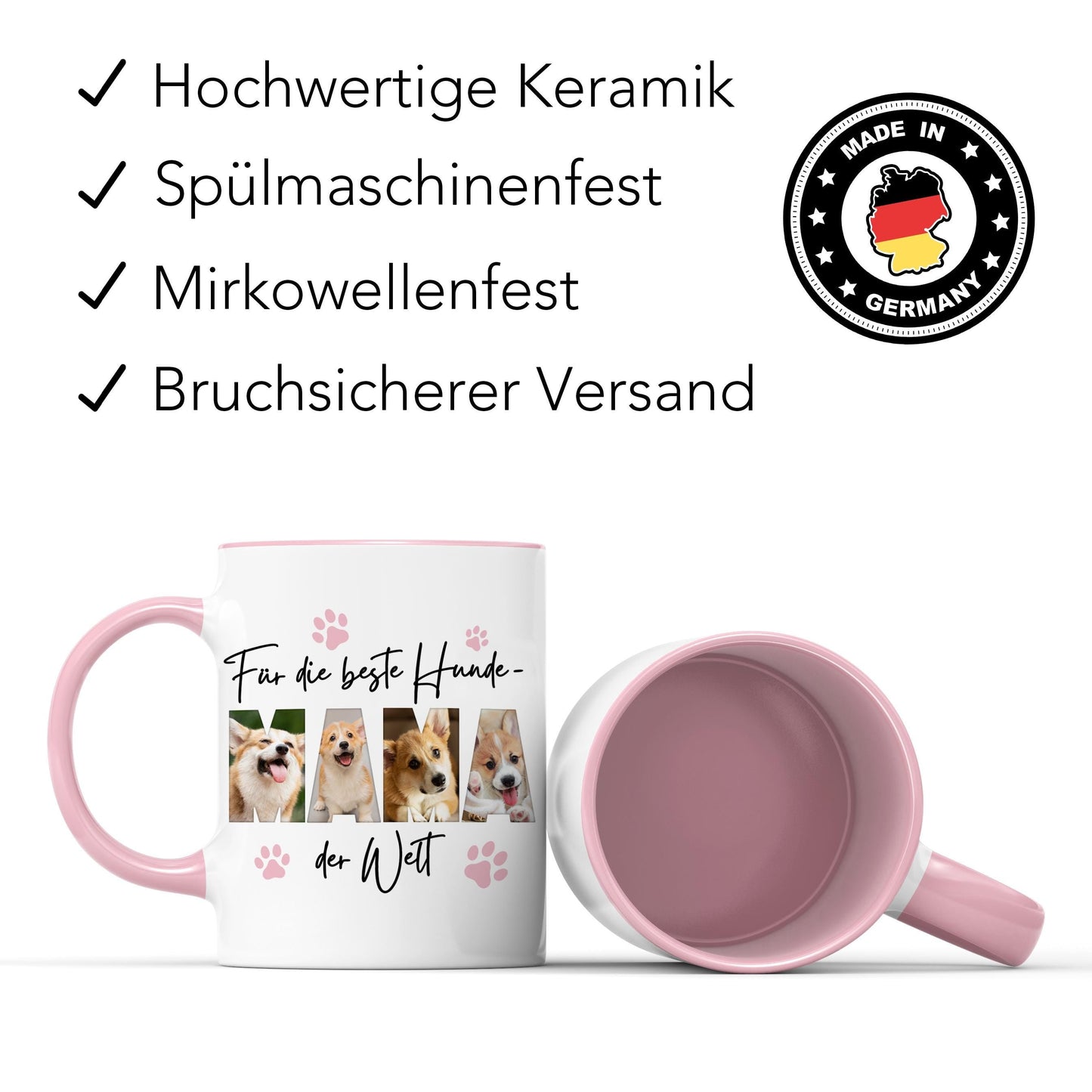 Hundemama Tasse Hund personalisiert mit Foto Hundebesitzerin Geschenk Fototasse Hundeliebhaberin Hundetasse lustig