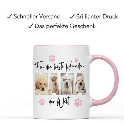 Hundemama Tasse Hund personalisiert mit Foto Hundebesitzerin Geschenk Fototasse Hundeliebhaberin Hundetasse lustig