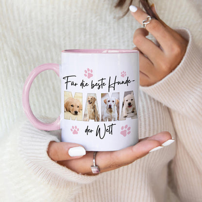 Hundemama Tasse Hund personalisiert mit Foto Hundebesitzerin Geschenk Fototasse Hundeliebhaberin Hundetasse lustig