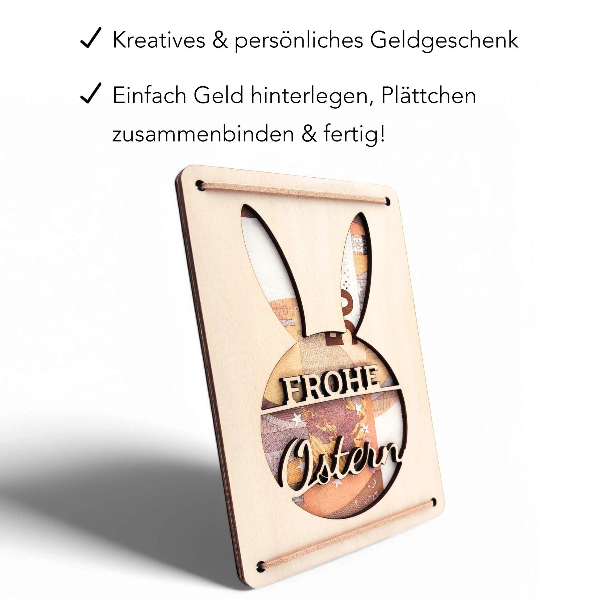 Ostern Geldgeschenk personalisiertes Ostergeschenk Kinder Geld Verpackung Osterkarte Geschenkkarte aus Holz 12x17 cm