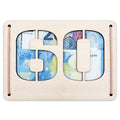 Geldgeschenk 60. Geburtstag personalisierte Geburtstagskarte Geldverpackung Verpackung Geld Geburtstagsgeschenk Geschenkkarte Holz 12x17 cm