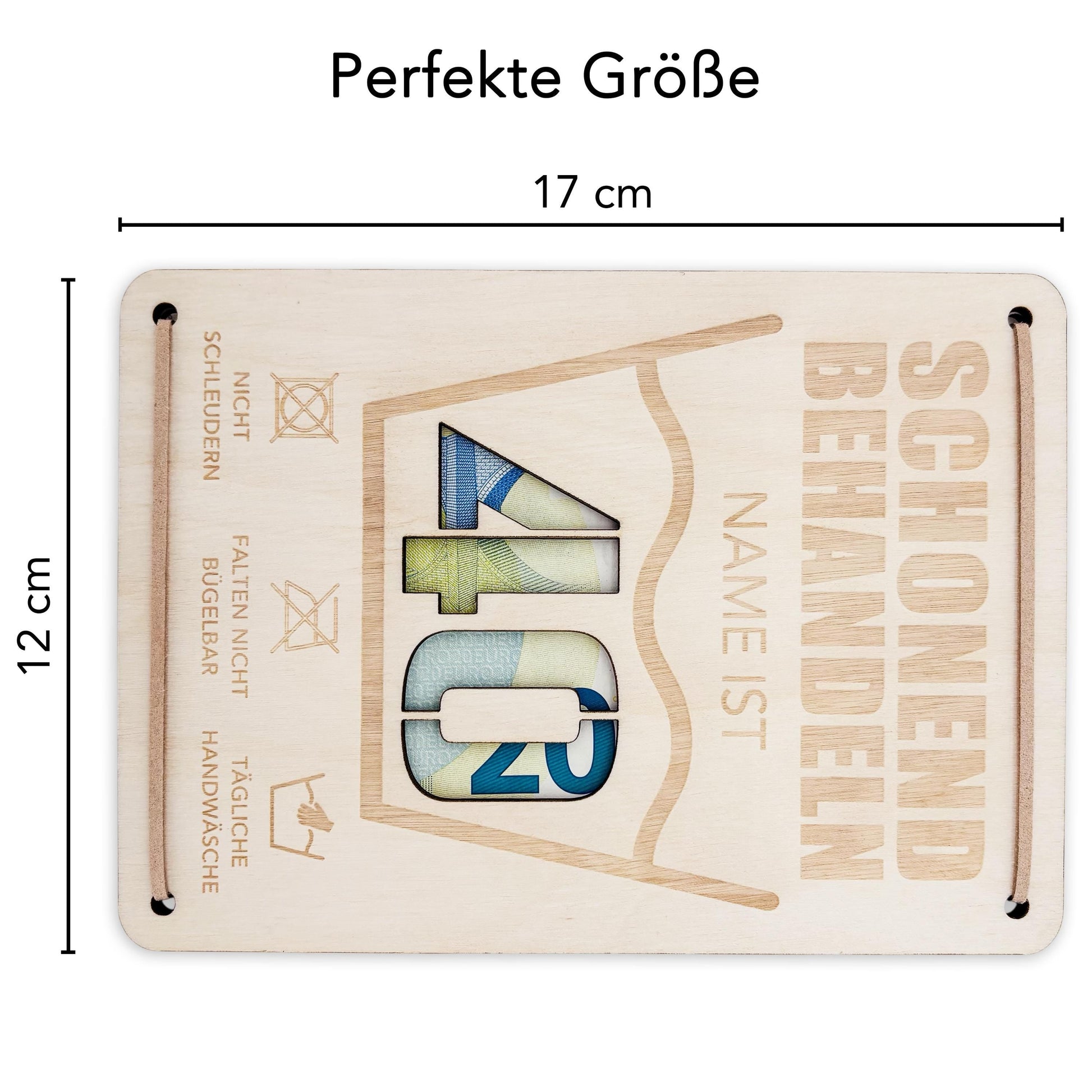 Schonend Behandeln 40. Geburtstag Geldgeschenk personalisiert Geldverpackung Verpackung Geld Geburtstagsgeschenk Geschenkkarte Holz 12x17 cm