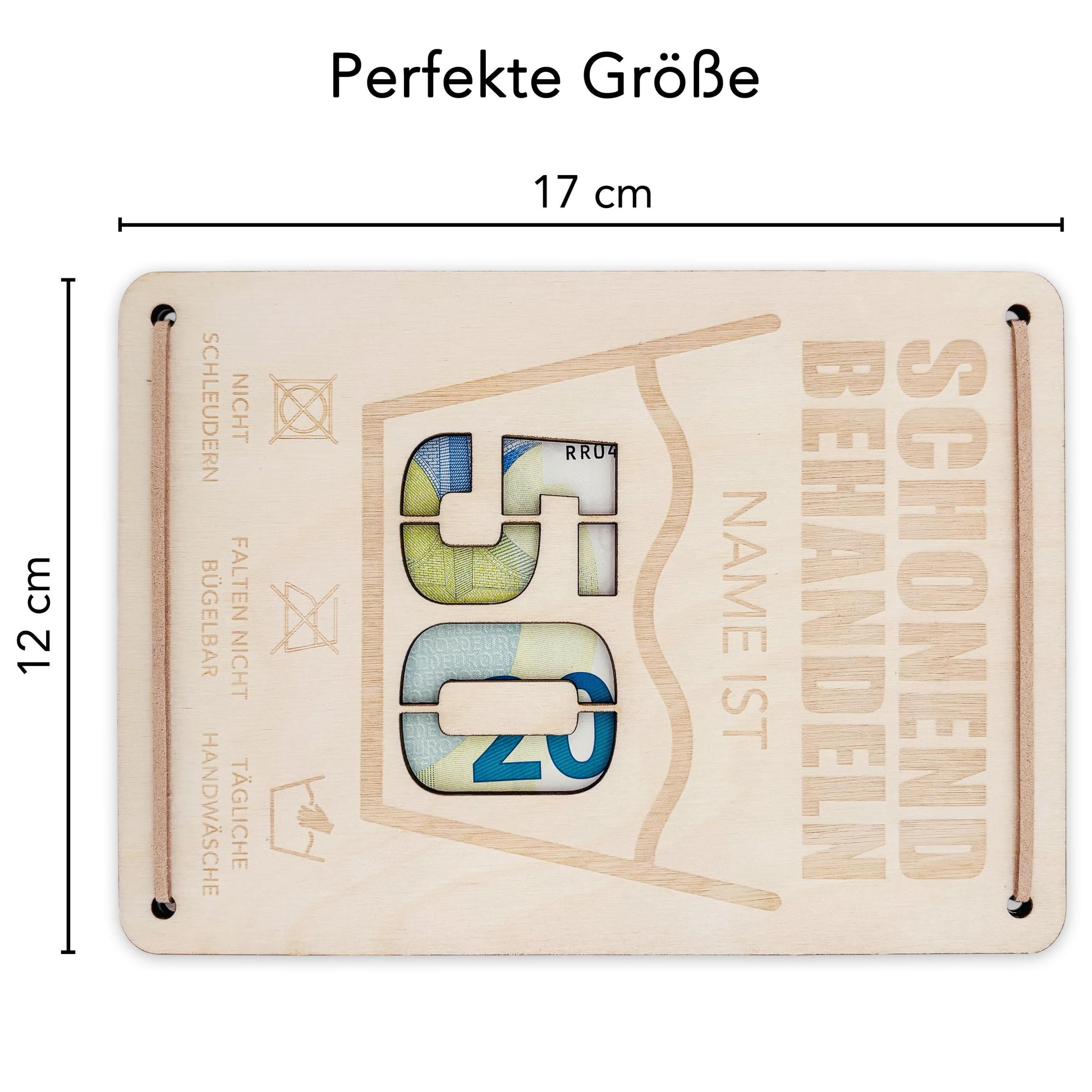 Schonend Behandeln 50. Geburtstag Geldgeschenk personalisiert Geldverpackung Verpackung Geld Geburtstagsgeschenk Geschenkkarte Holz 12x17 cm