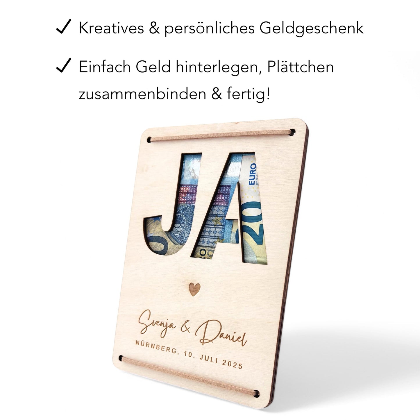 Hochzeitsgeschenk Geld Hochzeit personalisierte Geldgeschenk Verpackung Hochzeitsgeschenk für Brautpaar Geschenk Geschenkkarte aus Holz
