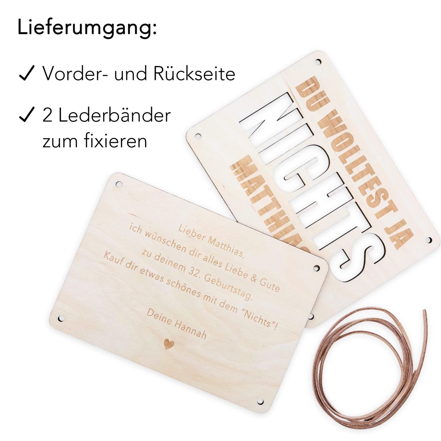 Nichts Geldgeschenk Geburtstag Du wolltest nichts personalisierte Geld Verpackung Geldkarte Geburtstag Geschenkkarte aus Holz 12x17 cm