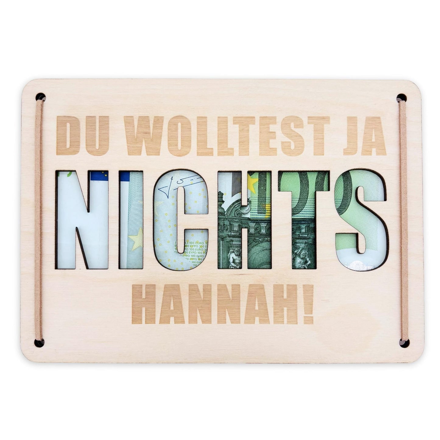 Nichts Geldgeschenk Geburtstag Du wolltest nichts personalisierte Geld Verpackung Geldkarte Geburtstag Geschenkkarte aus Holz 12x17 cm