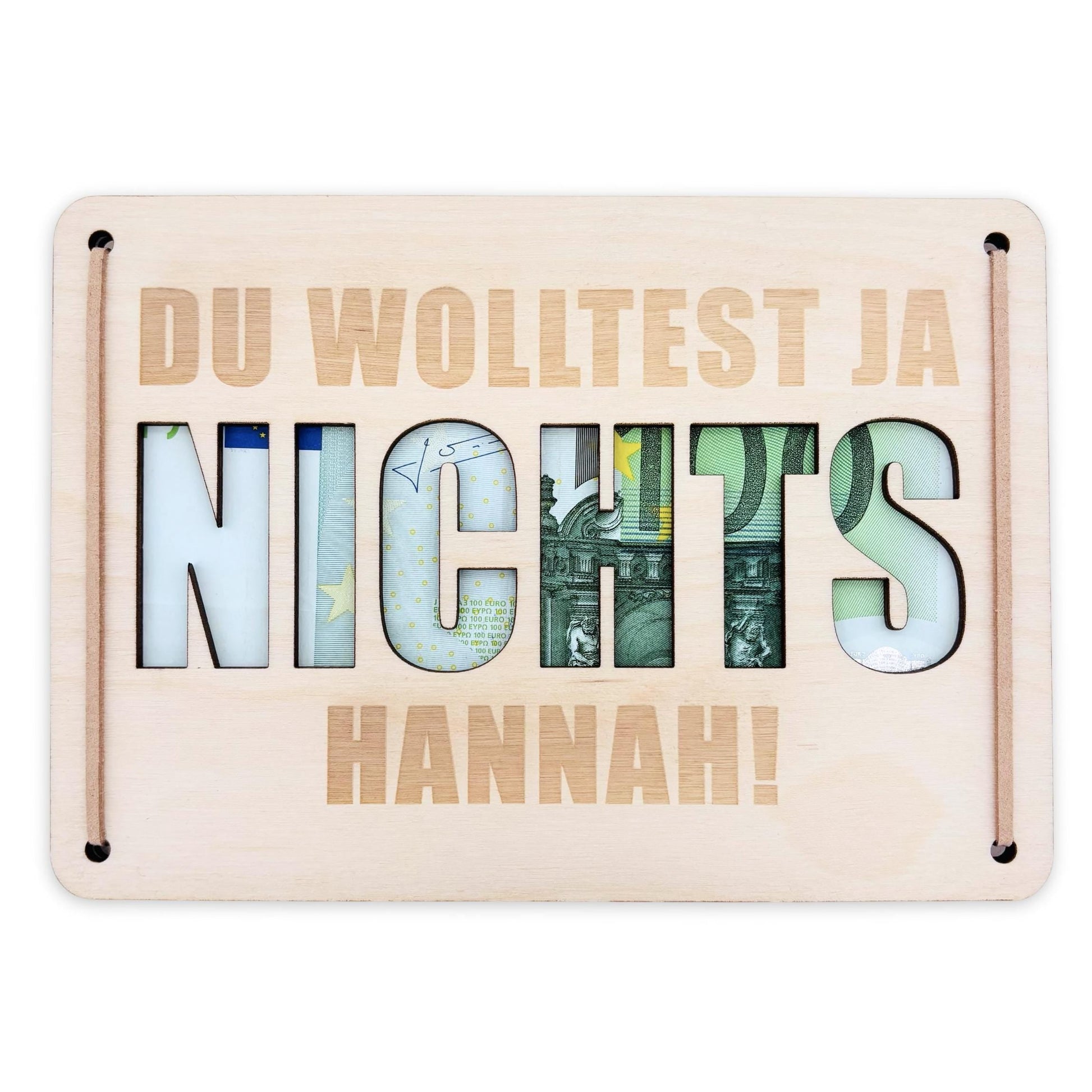 Nichts Geldgeschenk Geburtstag Du wolltest nichts personalisierte Geld Verpackung Geldkarte Geburtstag Geschenkkarte aus Holz 12x17 cm