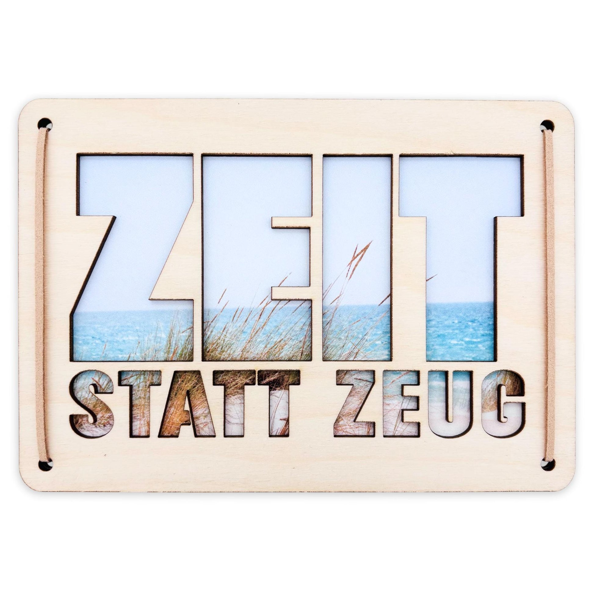 Zeit statt Zeug Wunscherfüller personalisierter Geschenkgutschein Verpackung Geburtstag Wellness Reisegutschein Geschenkkarte Holz 12x17 cm
