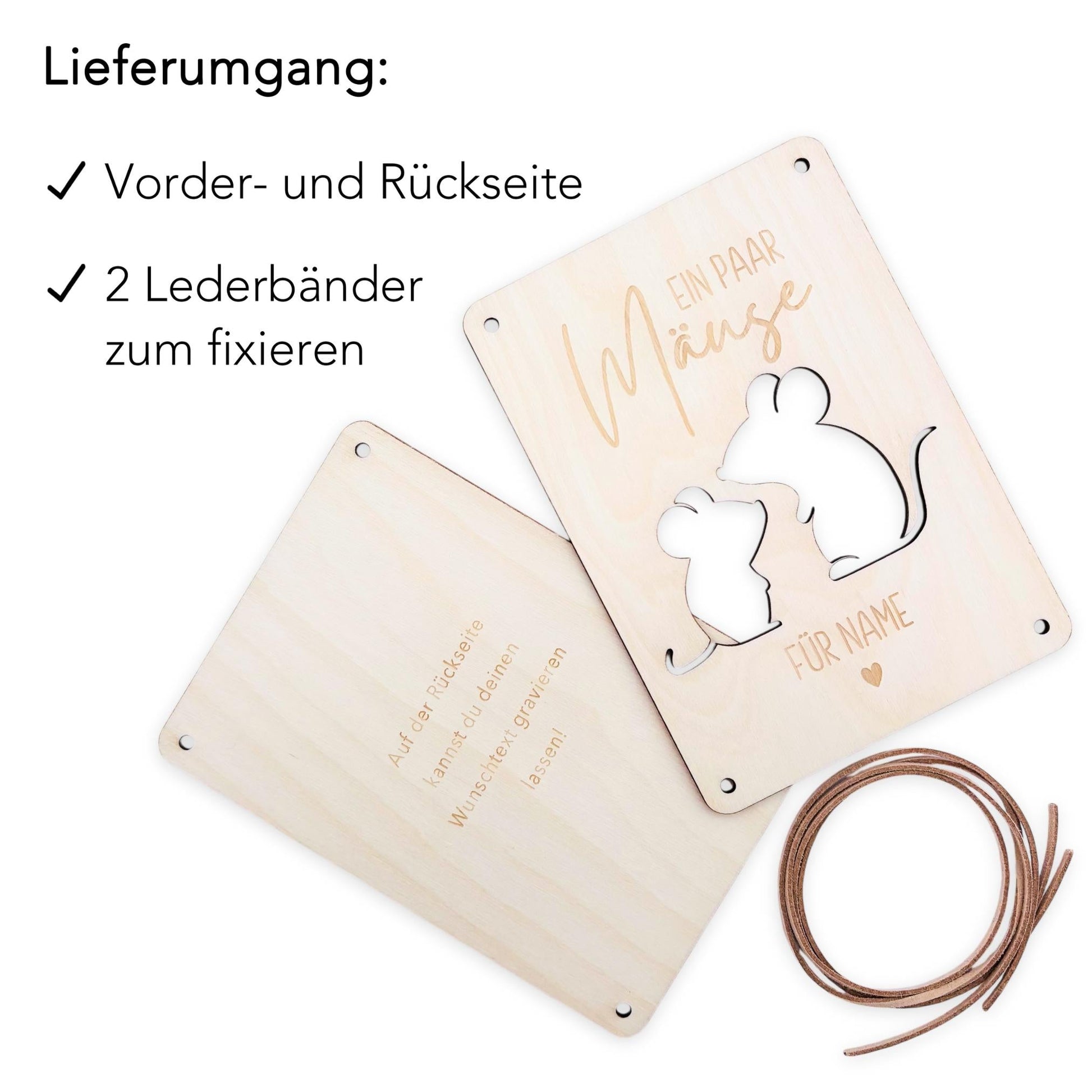 Geldgeschenk Geburtstag Ein paar Mäuse für dich personalisierte Geld Verpackung Geburtstagsgeschenk Geschenkkarte aus Holz 12x17 cm