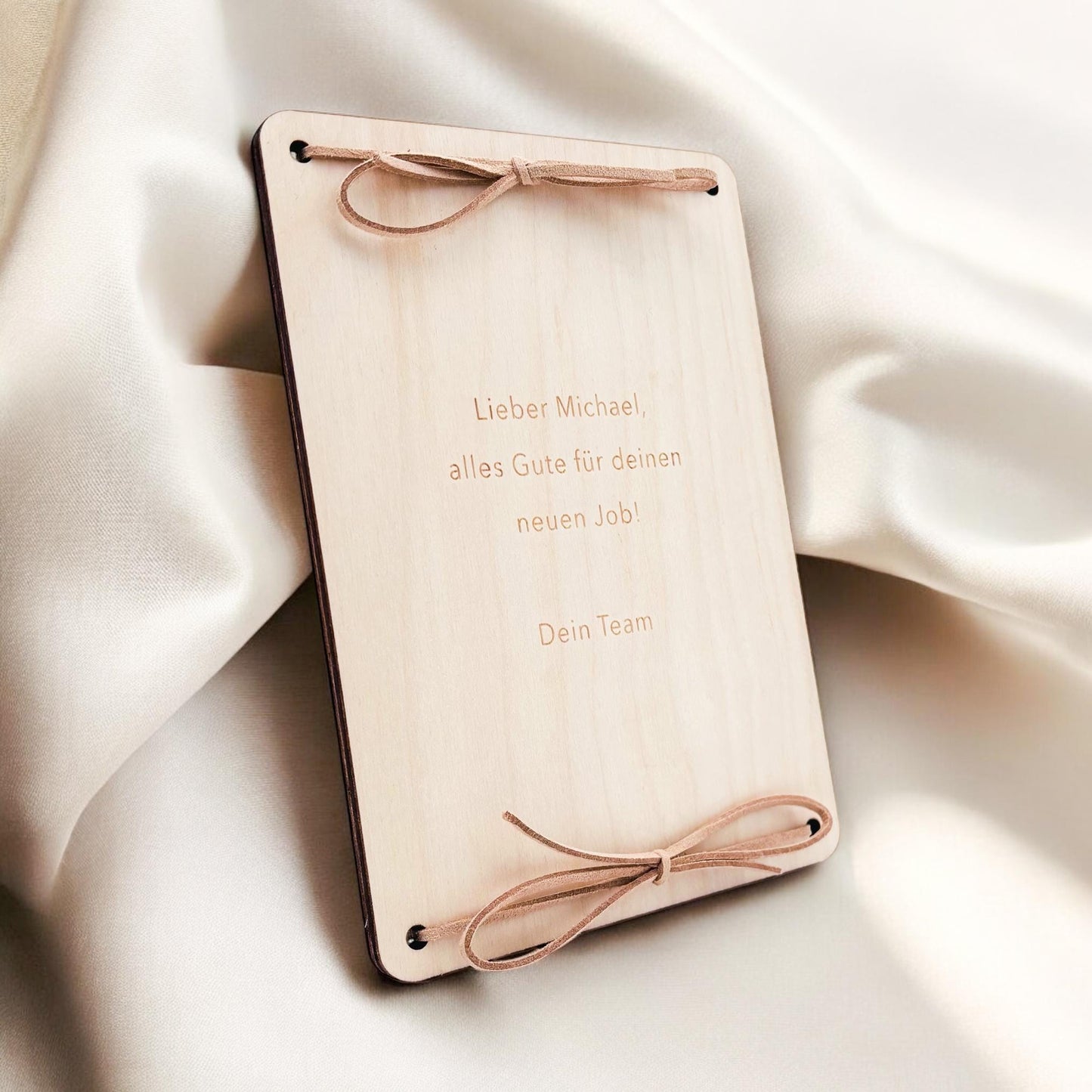 Dann geh doch Karte Abschiedsgeschenk Kollege personalisiertes Geschenk Kollegin Jobwechsel Geldgeschenk Geschenkkarte Holz 12x17 cm