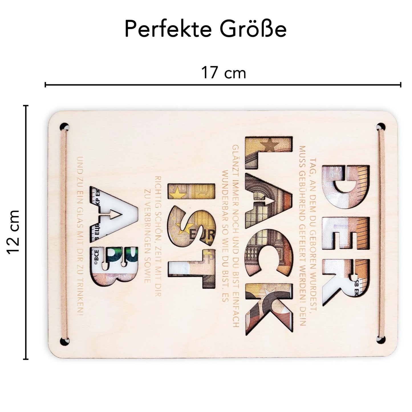 Der Lack ist ab Geldgeschenk Geburtstag personalisierte Geburtstagskarte Geldverpackung Geld Geburtstagsgeschenk Geschenkkarte Holz 12x17 cm