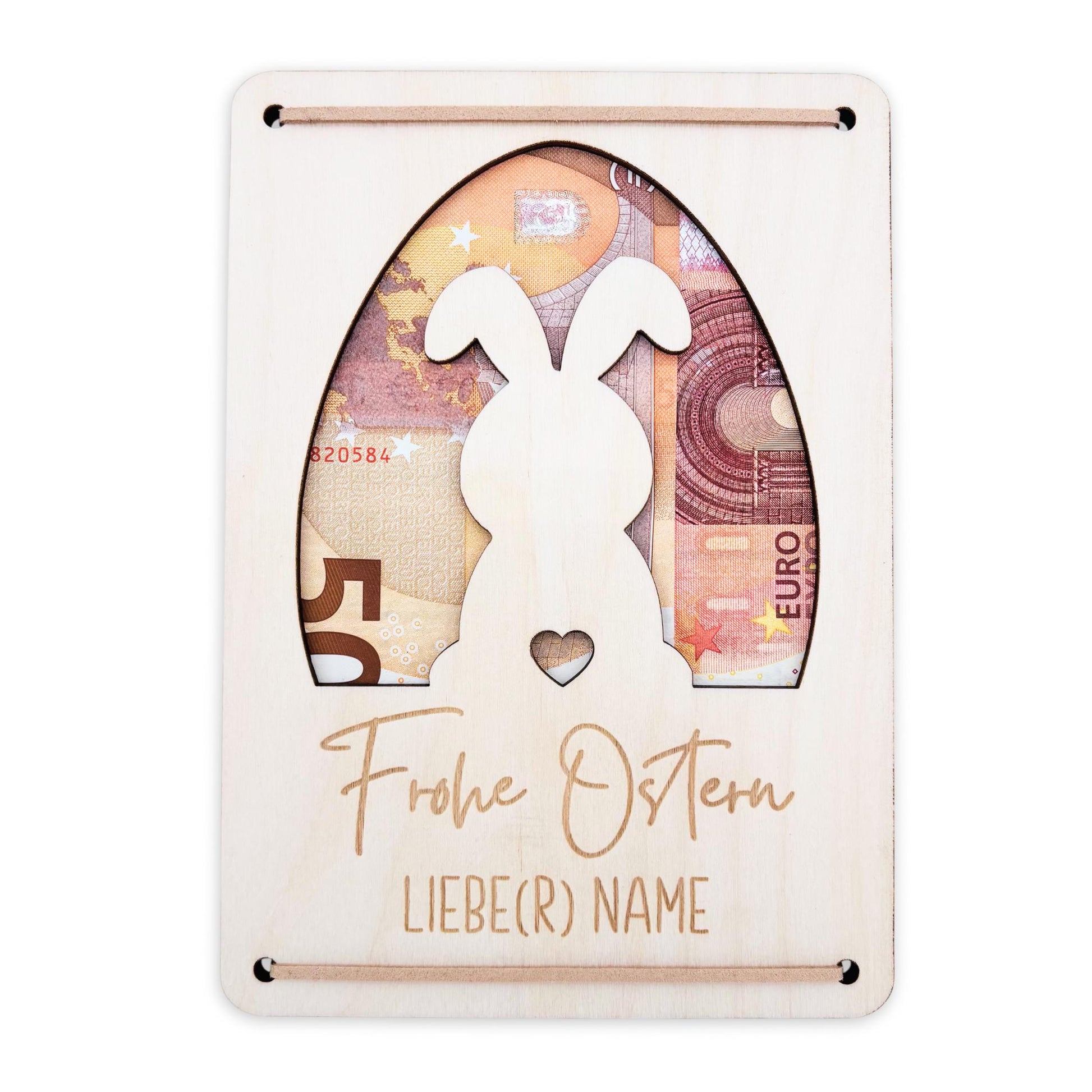 Geldgeschenk Ostern personalisiertes Ostergeschenk Kinder Geld Verpackung Osterkarte Geschenkkarte aus Holz 12x17 cm