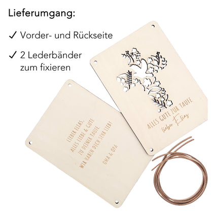 Taufkarte Taufgeschenk Geld Taufe personalisierte Geldgeschenk Verpackung Geschenk Kreuz Geschenkkarte aus Holz 12x17 cm