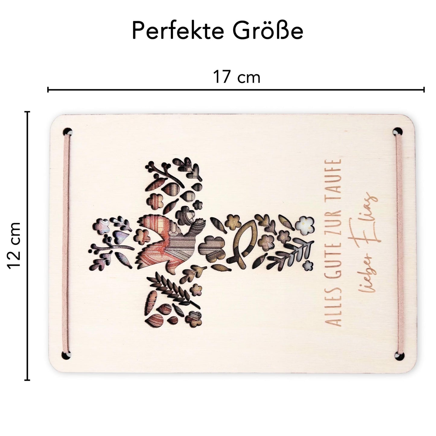 Taufkarte Taufgeschenk Geld Taufe personalisierte Geldgeschenk Verpackung Geschenk Kreuz Geschenkkarte aus Holz 12x17 cm