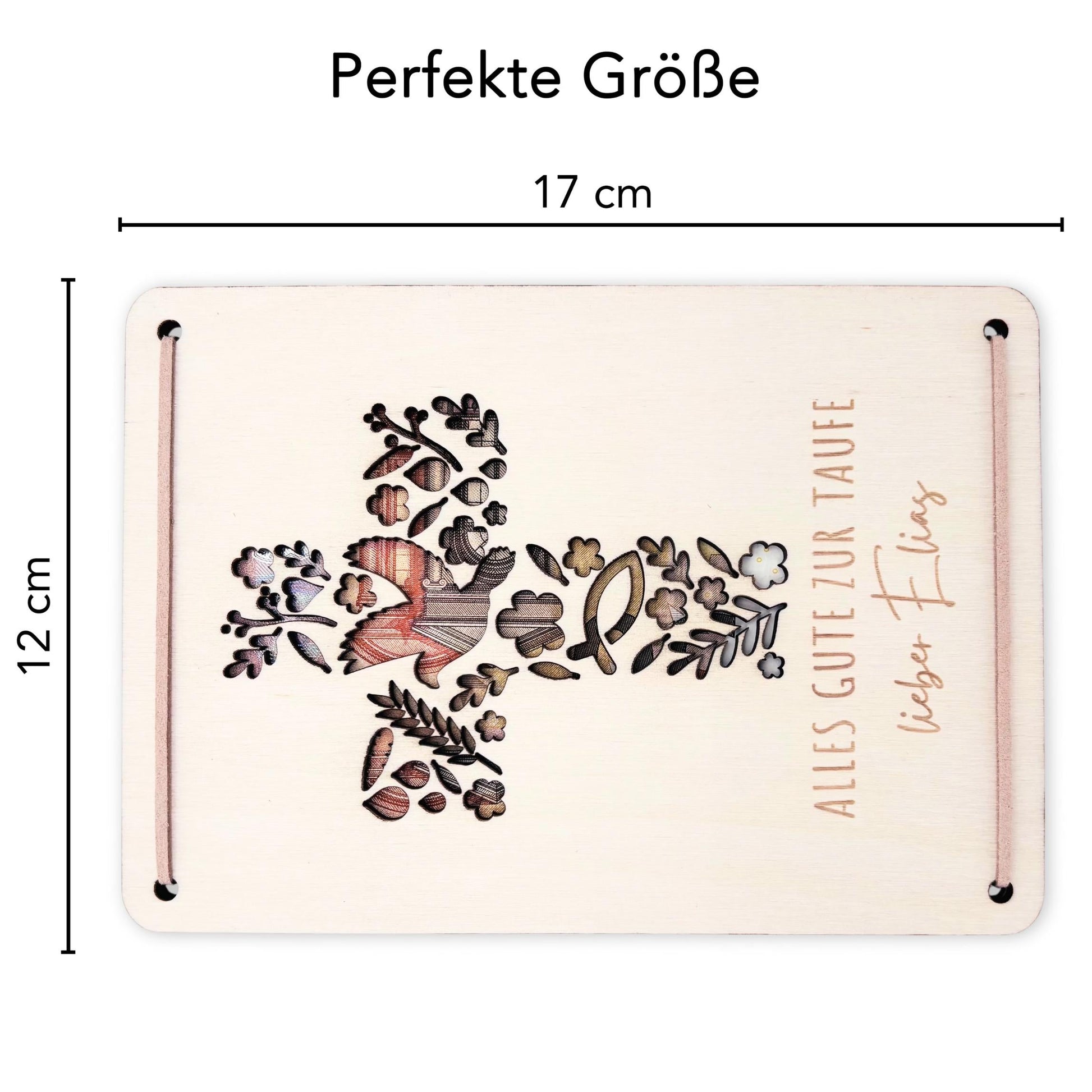 Taufkarte Taufgeschenk Geld Taufe personalisierte Geldgeschenk Verpackung Geschenk Kreuz Geschenkkarte aus Holz 12x17 cm