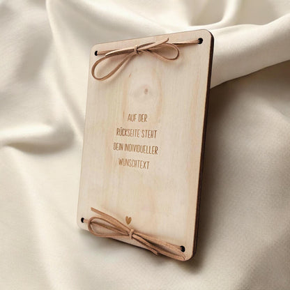 Geldgeschenk Geburt Baby personalisierte Geld Verpackung Geburtstagsgeschenk Jungen Mädchen Geschenkkarte aus Holz 12x17 cm