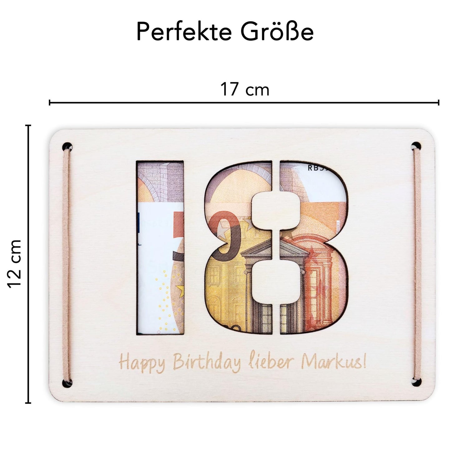 Geldgeschenk 18. Geburtstag personalisierte Geburtstagskarte Geldverpackung Verpackung Geld Geburtstagsgeschenk Geschenkkarte Holz 12x17 cm