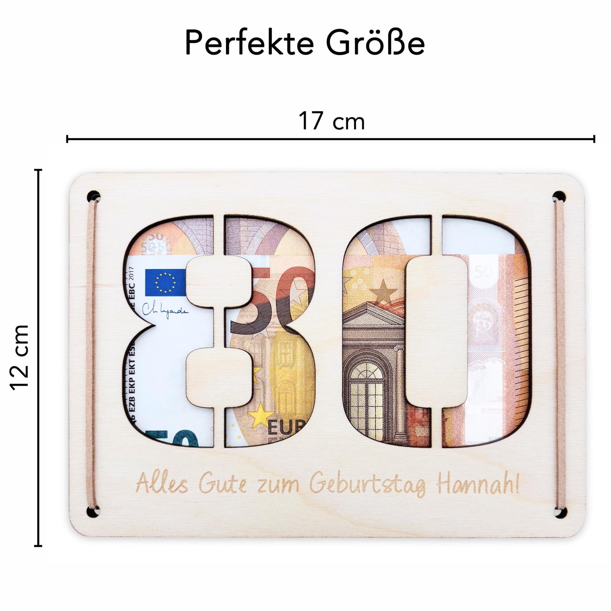 Geldgeschenk 80. Geburtstag personalisierte Geburtstagskarte Geldverpackung Verpackung Geld Geburtstagsgeschenk Geschenkkarte Holz 12x17 cm
