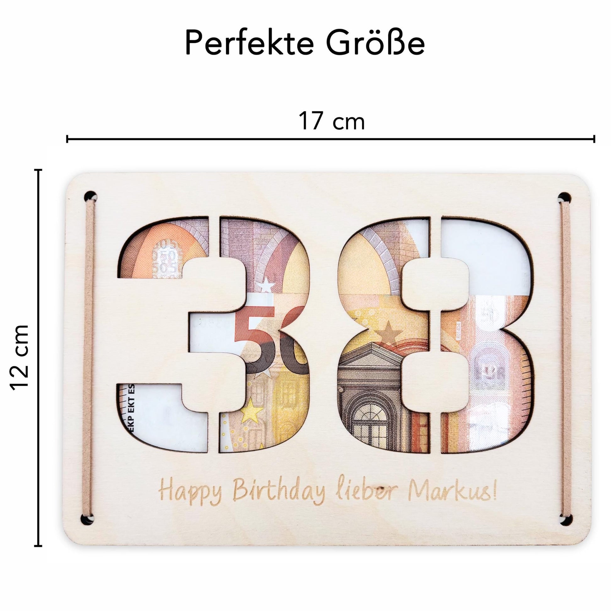 Geldgeschenk Geburtstag personalisierte Geburtstagskarte Geldverpackung Verpackung Geld Geburtstagsgeschenk Geschenkkarte Holz 12x17 cm