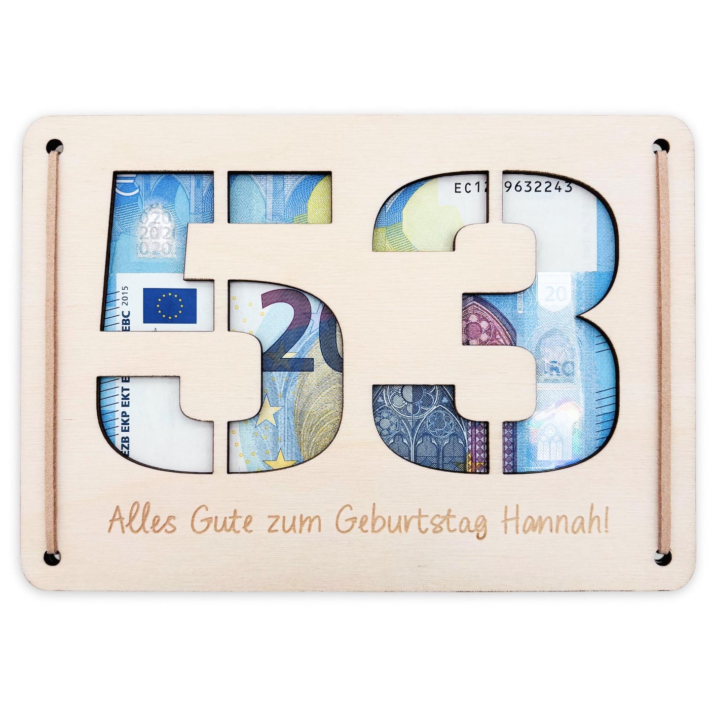 Geldgeschenk Geburtstag personalisierte Geburtstagskarte Geldverpackung Verpackung Geld Geburtstagsgeschenk Geschenkkarte Holz 12x17 cm