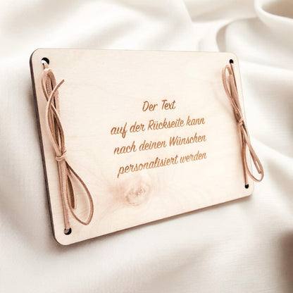 Jugendweihe Geschenk personalisiert Geldgeschenk Verpackung Geld Geschenk Junge Mädchen Geschenkkarte aus Holz 12x17 cm