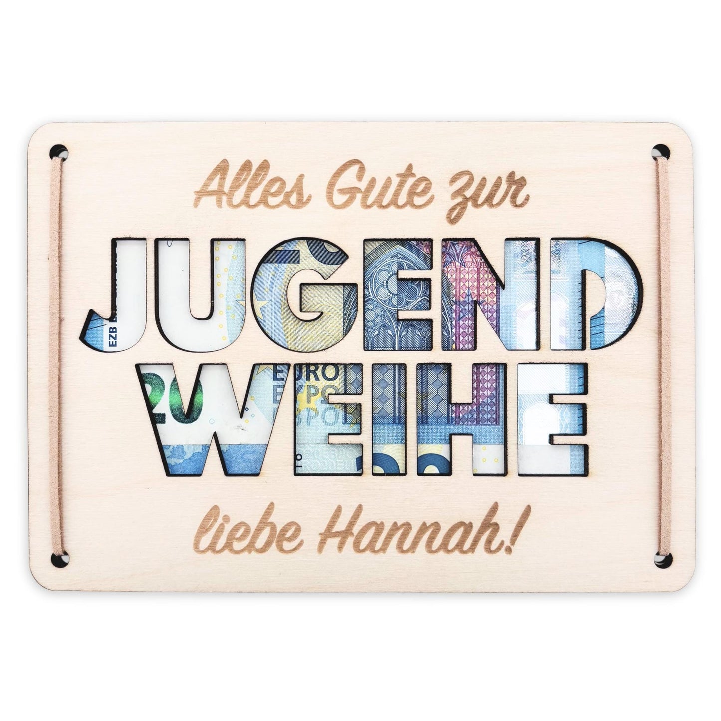 Jugendweihe Geschenk personalisiert Geldgeschenk Verpackung Geld Geschenk Junge Mädchen Geschenkkarte aus Holz 12x17 cm