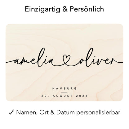 Erinnerungskiste Hochzeit personalisiertes Hochzeitsgeschenk für Brautpaar Holzkiste Erinnerungsbox Geschenkkiste Geschenkbox 30x20x13 cm
