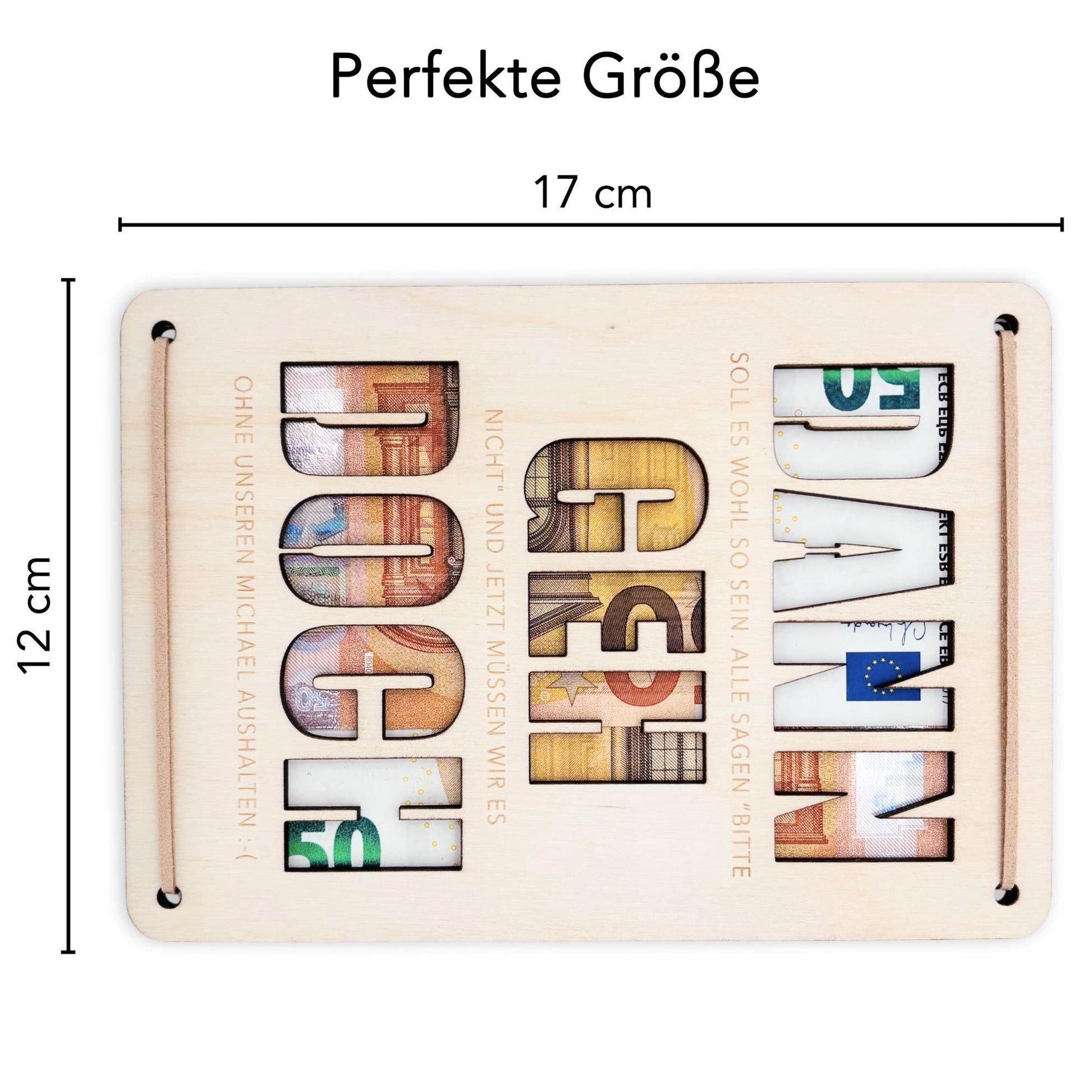 Dann geh doch Karte Abschiedsgeschenk Kollege personalisiertes Geschenk Kollegin Jobwechsel Geldgeschenk Geschenkkarte Holz 12x17 cm