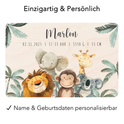 Erinnerungskiste Baby Tiere Holzkiste personalisierte Erinnerungsbox Mädchen Erinnerungsbox Geschenk Geburt Geburtsgeschenk 30x20x13 cm
