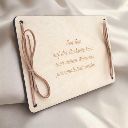Geldgeschenk Kommunion Geschenk Junge Mädchen personalisierte Geld Verpackung Erstkommunion Geschenkkarte aus Holz 12x17 cm
