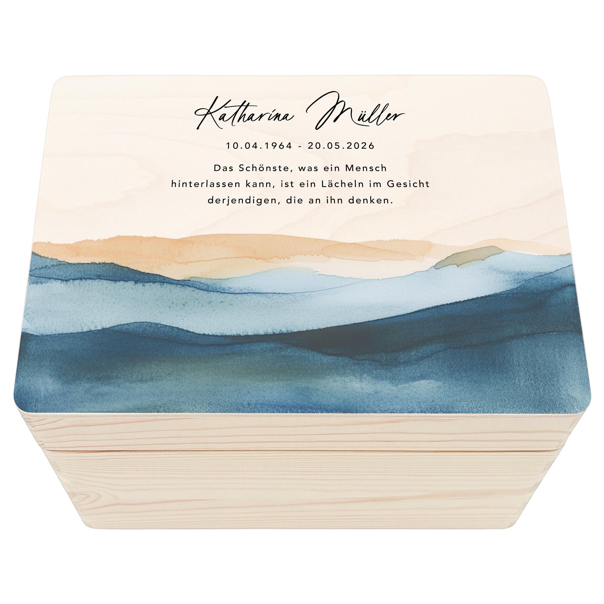 Trauergeschenk Trauerbox personalisiertes Andenken Erinnerungsbox Erinnerungskiste Holzkiste Geschenk für Angehörige Holzbox 30x20x13 cm