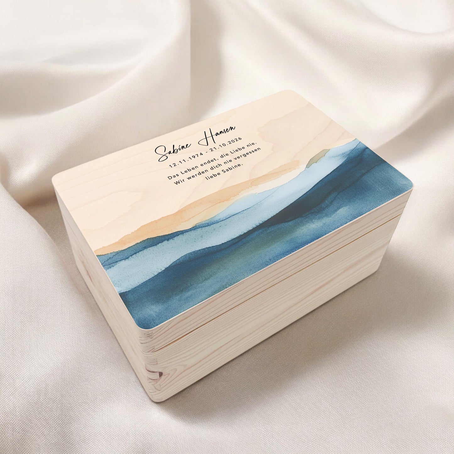Trauergeschenk Trauerbox personalisiertes Andenken Erinnerungsbox Erinnerungskiste Holzkiste Geschenk für Angehörige Holzbox 30x20x13 cm