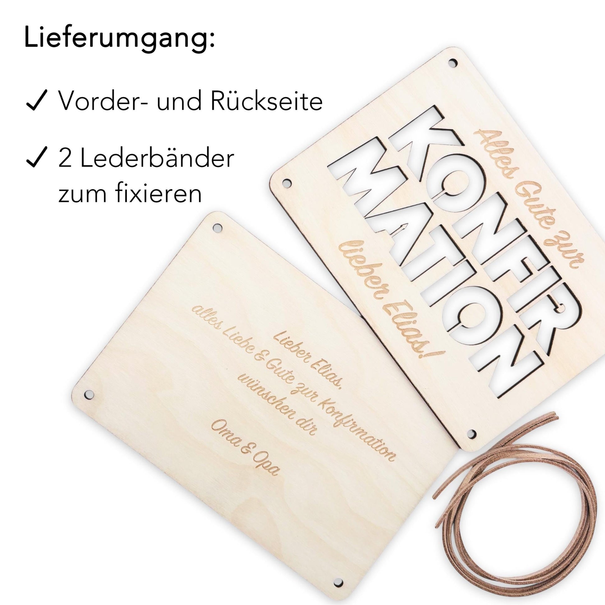 Konfirmation Geldgeschenk personalisierte Geld Verpackung Geschenk Konfirmationsgeschenk Fisch Geschenkkarte aus Holz 12x17 cm