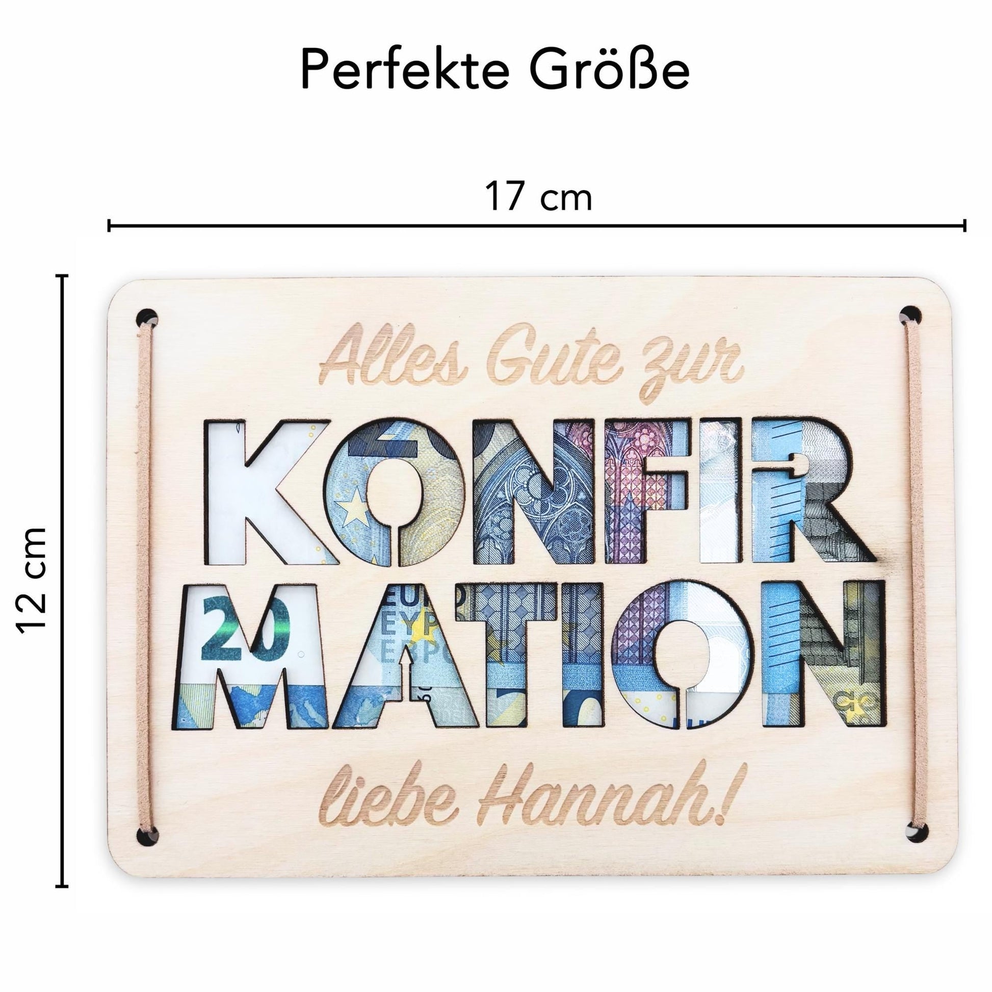 Konfirmation Geldgeschenk personalisierte Geld Verpackung Geschenk Konfirmationsgeschenk Fisch Geschenkkarte aus Holz 12x17 cm