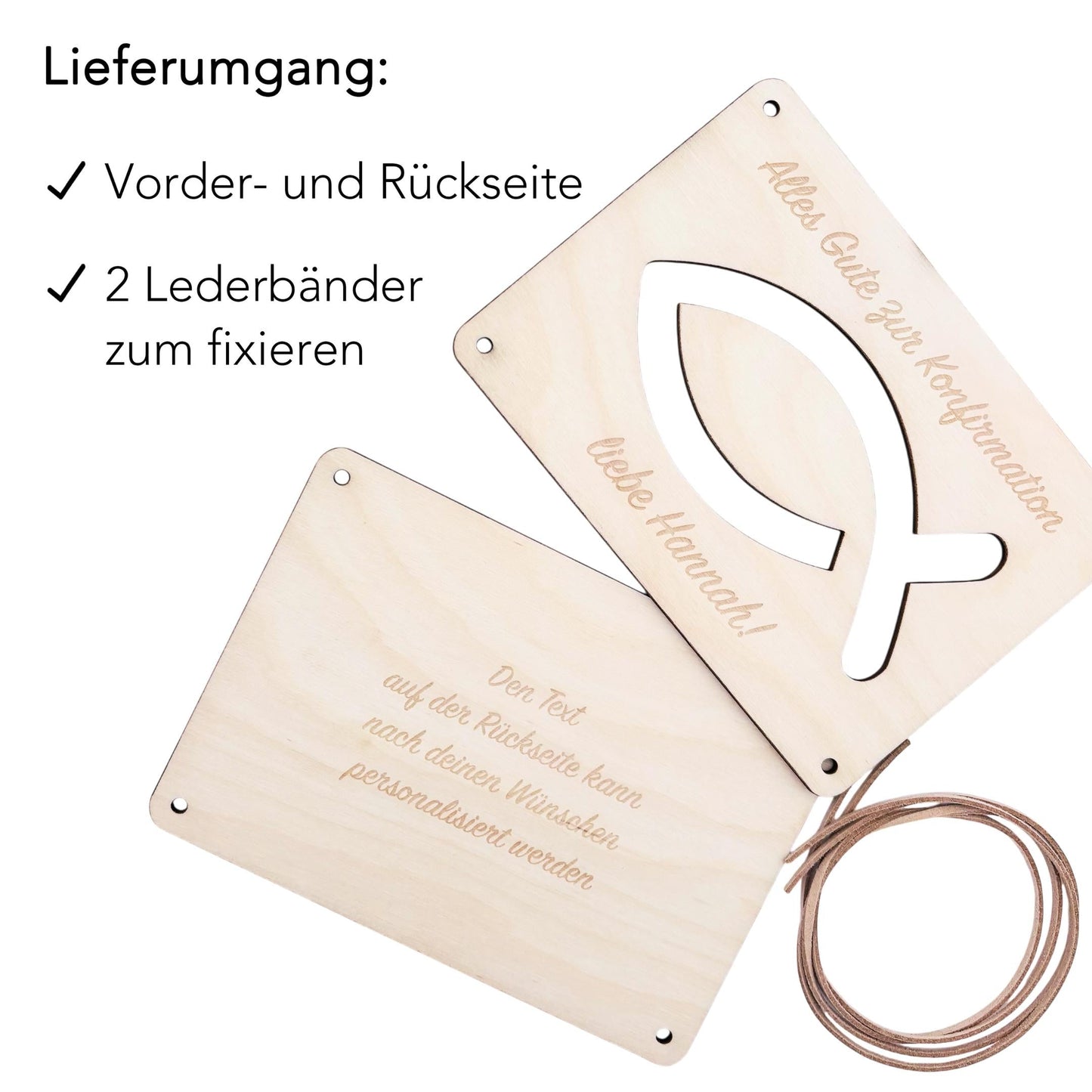Konfirmation Geldgeschenk personalisierte Geld Verpackung Geschenk Konfirmationsgeschenk Fisch Geschenkkarte aus Holz 12x17 cm