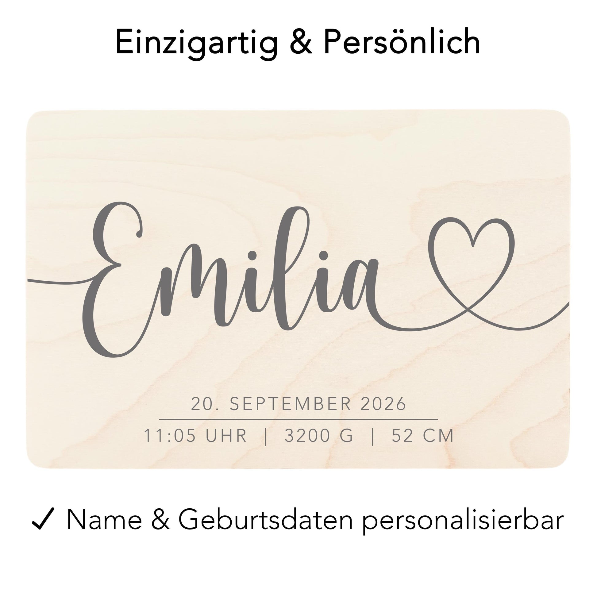 Erinnerungskiste Baby personalisierte Holzkiste mit Namen Erinnerungsbox Geschenk zur Geburt Geburtsgeschenk Holzbox 30x20x13 cm