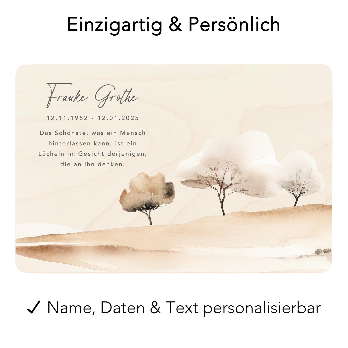 Trauergeschenk Trauerbox personalisiertes Andenken Erinnerungsbox Erinnerungskiste Holzkiste Geschenk für Angehörige Holzbox 30x20x13 cm