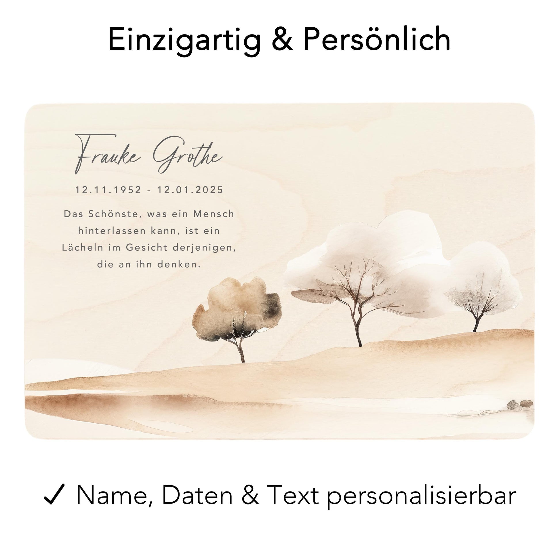 Trauergeschenk Trauerbox personalisiertes Andenken Erinnerungsbox Erinnerungskiste Holzkiste Geschenk für Angehörige Holzbox 30x20x13 cm