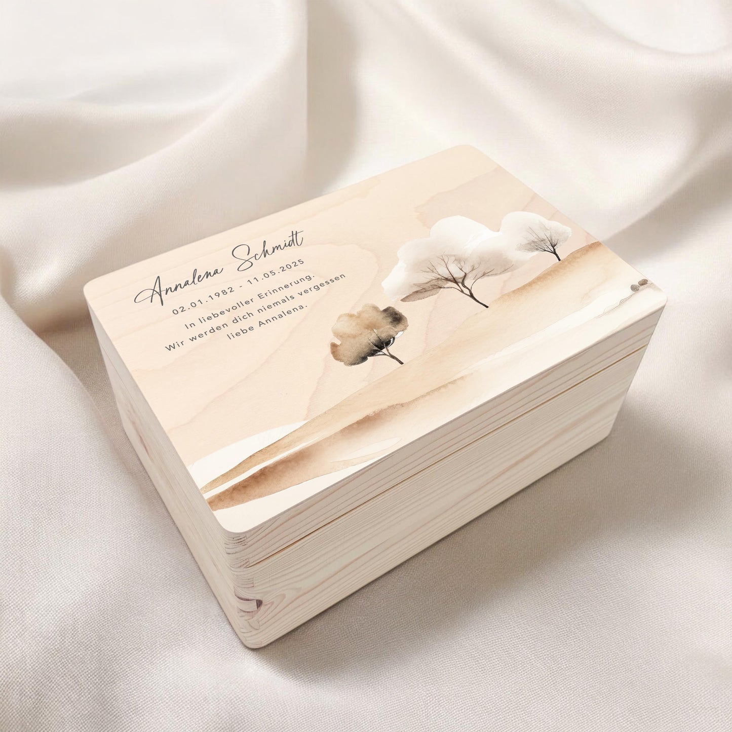Trauergeschenk Trauerbox personalisiertes Andenken Erinnerungsbox Erinnerungskiste Holzkiste Geschenk für Angehörige Holzbox 30x20x13 cm