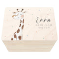 Erinnerungskiste Baby Giraffe Holzkiste personalisierte Erinnerungsbox Mädchen Junge Geschenk Geburt Geburtsgeschenk 30x20x13 cm