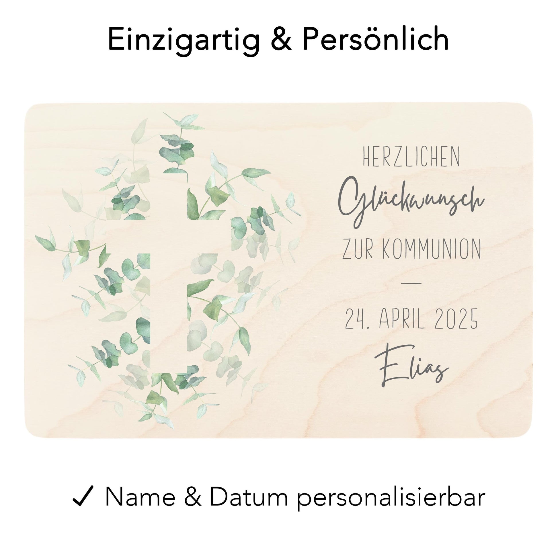 Erinnerungsbox Kommunion Erinnerungskiste Erstkommunion Mädchen Junge personalisierte Geschenk Holzkiste mit Deckel Holzbox 30x20x13 cm