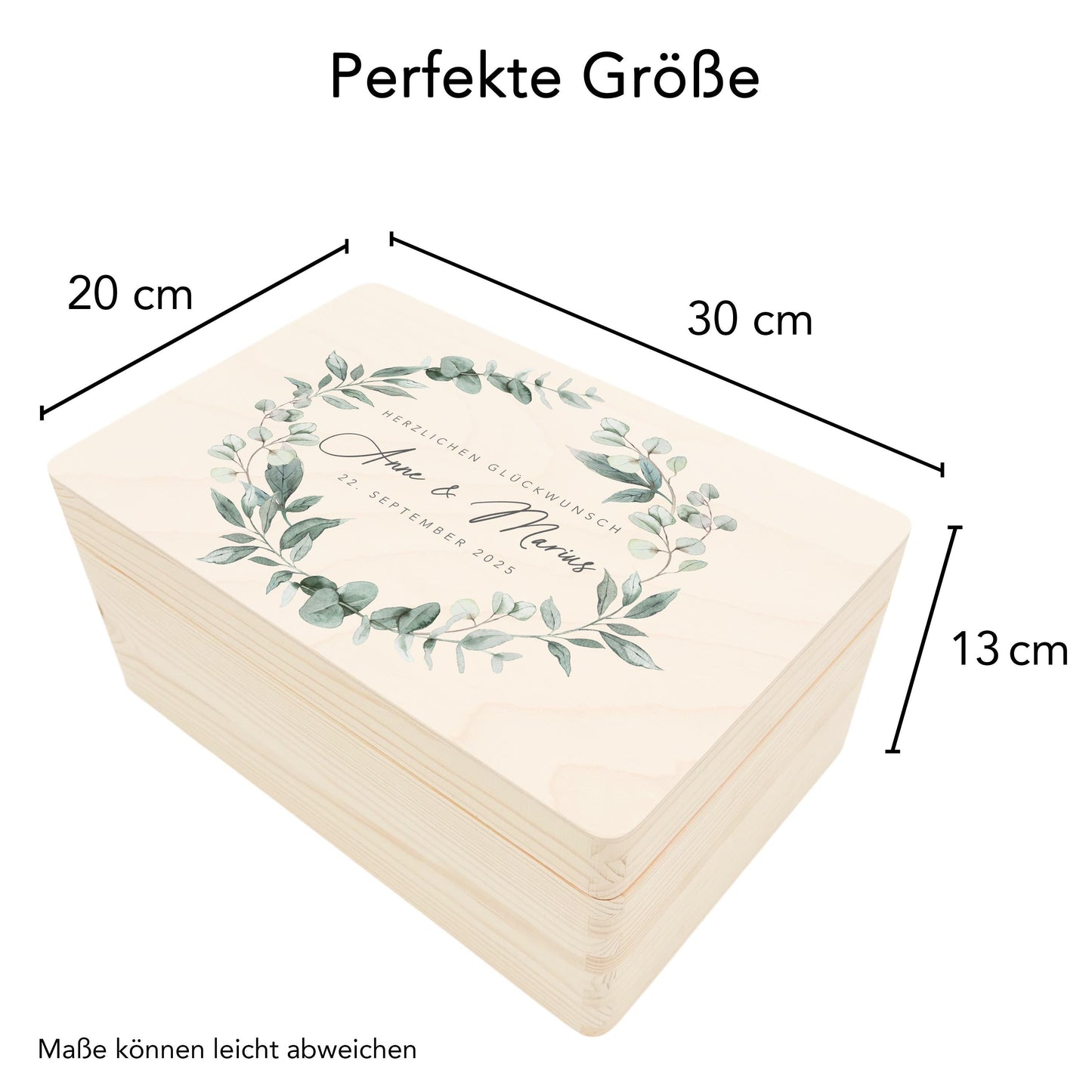 Erinnerungskiste Hochzeit personalisiertes Hochzeitsgeschenk für Brautpaar Holzkiste Erinnerungsbox Geschenkkiste Geschenkbox 30x20x13 cm