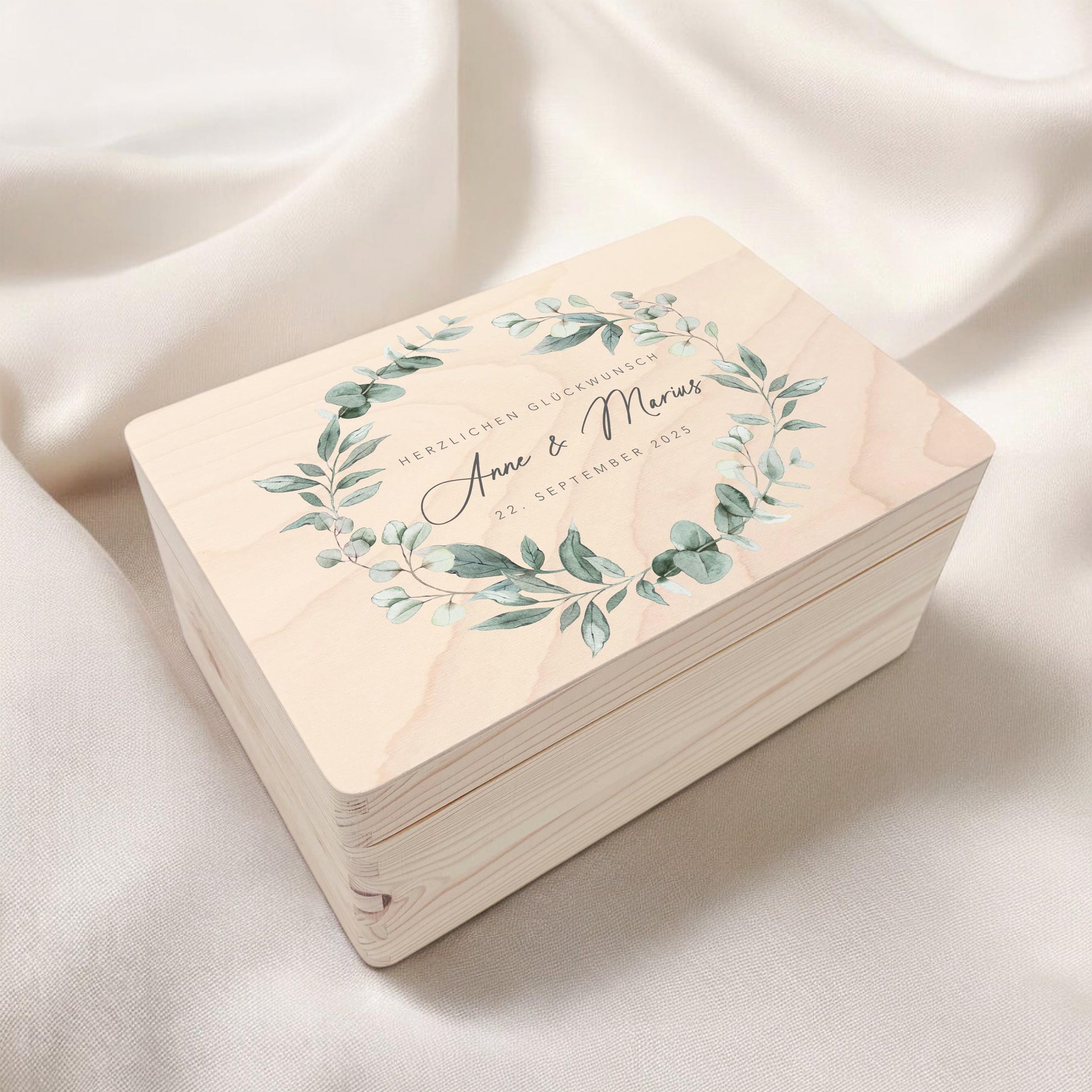 Erinnerungskiste Hochzeit personalisiertes Hochzeitsgeschenk für Brautpaar Holzkiste Erinnerungsbox Geschenkkiste Geschenkbox 30x20x13 cm