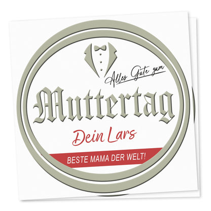 Muttertagsgeschenk Bieretiketten personalisiert Flaschenetikett Bier Muttertag Geschenk Mama Bierflaschen Etiketten 2 Stück | 9x9 cm