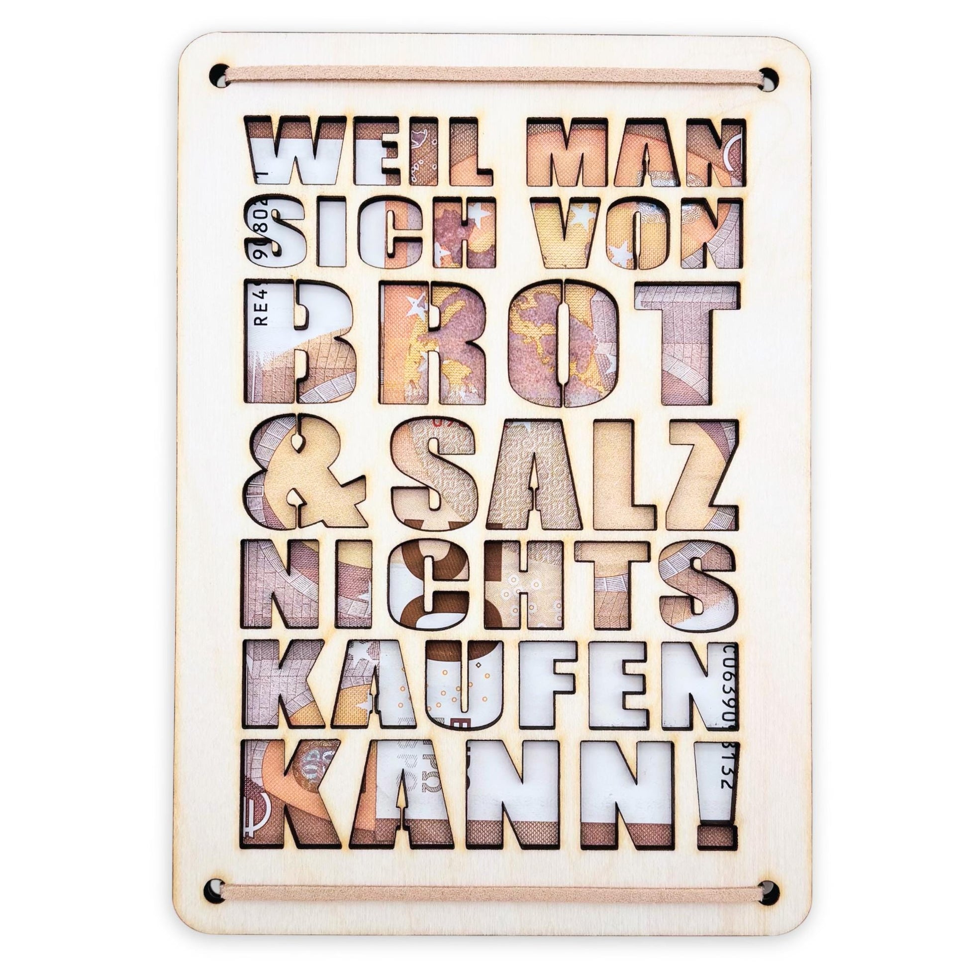 Brot und Salz Einzug Geldgeschenk personalisierte Geld Verpackung Richtfest Wohnung Haus Einzugsgeschenk aus Holz 12x17 cm