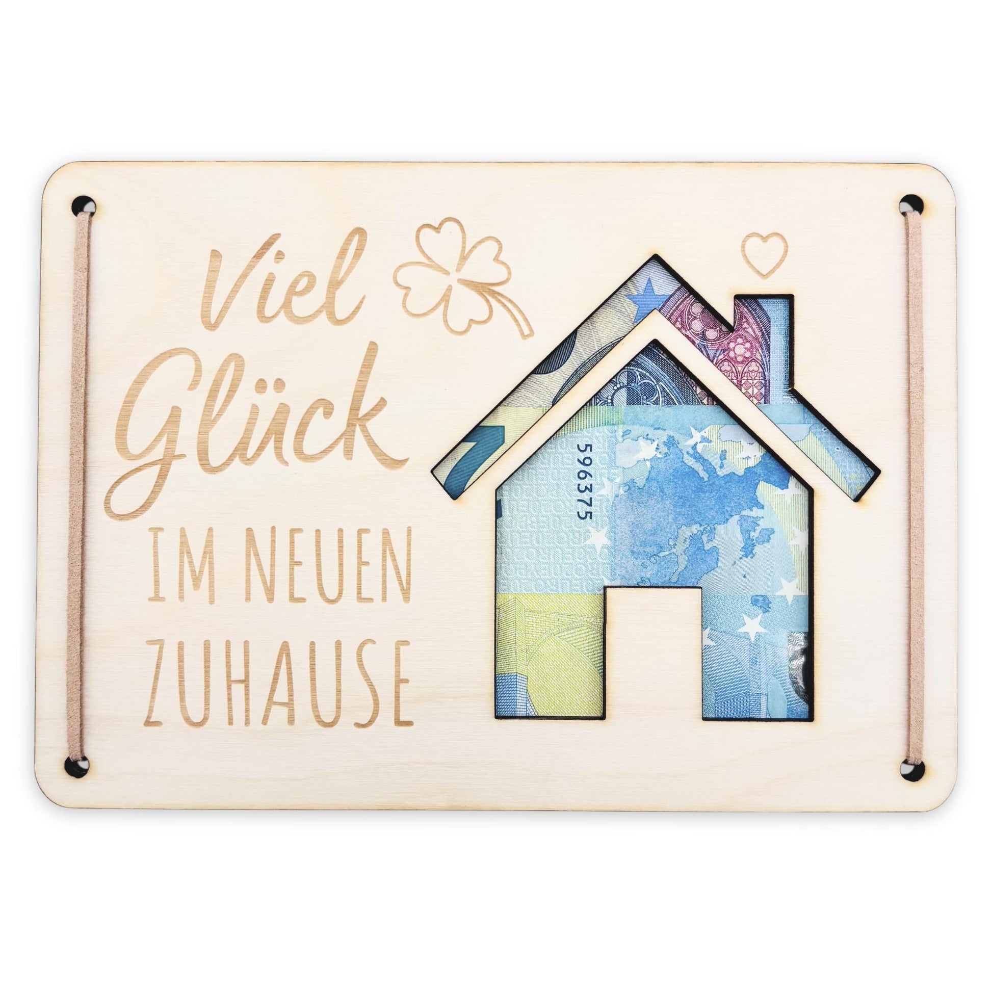 Einweihungsgeschenk Haus Wohnung Geldgeschenk personalisierte Geld Verpackung Einzug Einzugsgeschenk aus Holz 12x17 cm