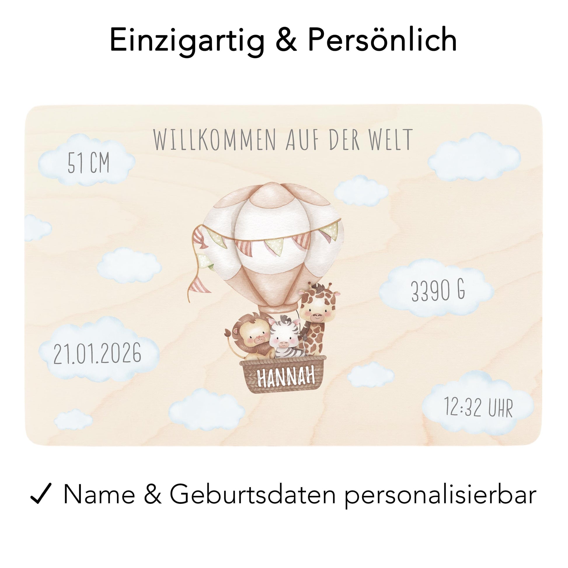 Erinnerungskiste Baby Holzkiste personalisierte Erinnerungsbox Mädchen Junge Geschenk Geburt Geburtsgeschenk 30x20x13 cm