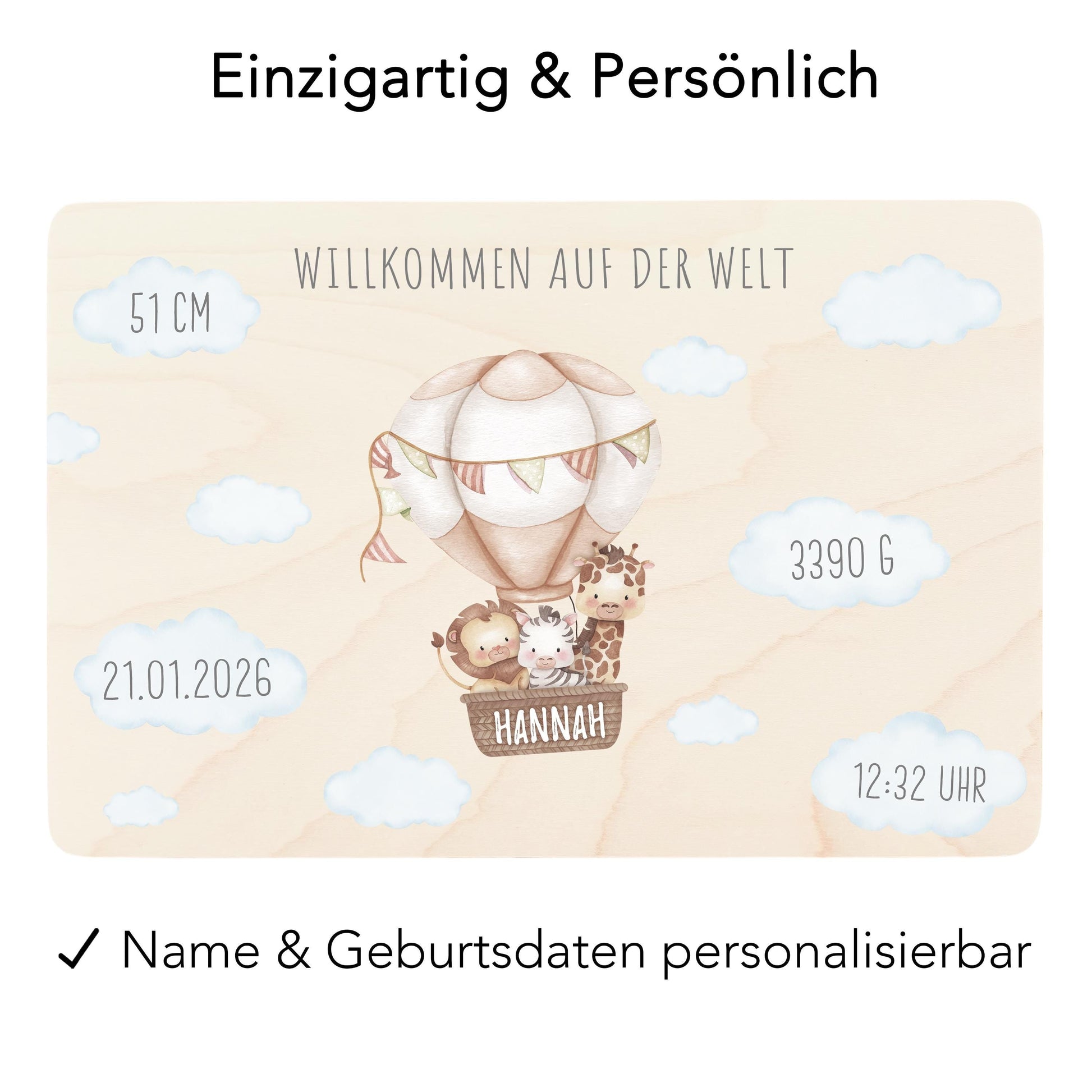 Erinnerungskiste Baby Holzkiste personalisierte Erinnerungsbox Mädchen Junge Geschenk Geburt Geburtsgeschenk 30x20x13 cm